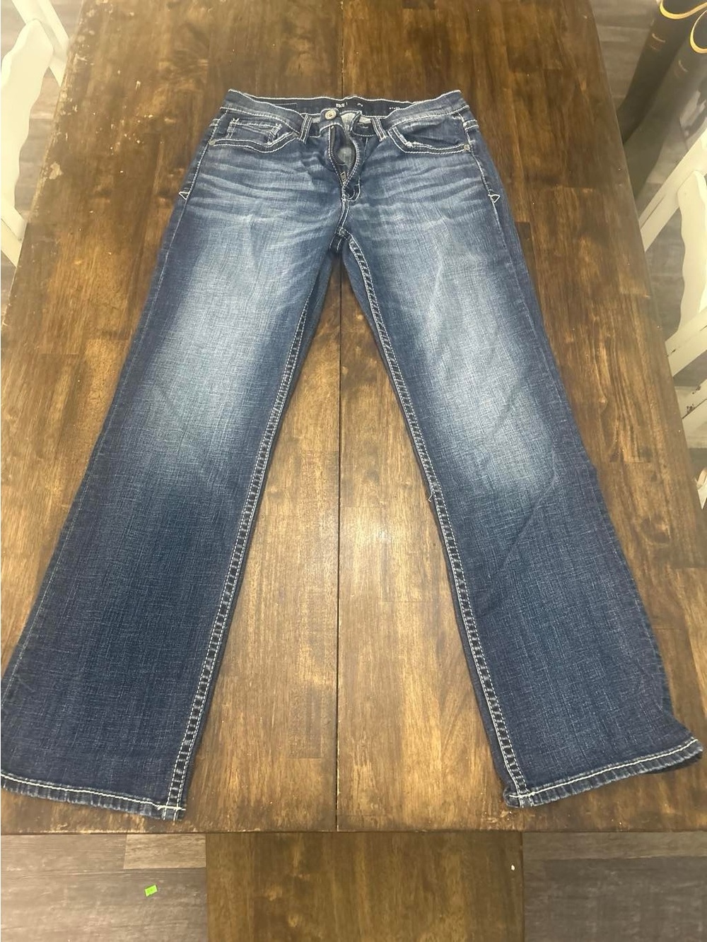 BKE Men's Blue Bootcut Jeans